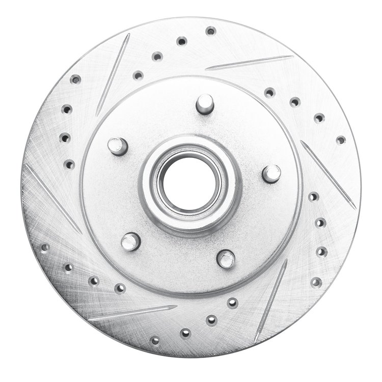 631-48016L Drilled/Slotted Brake Rotor [Silver], 1991-2003 GM, Position: Front Left