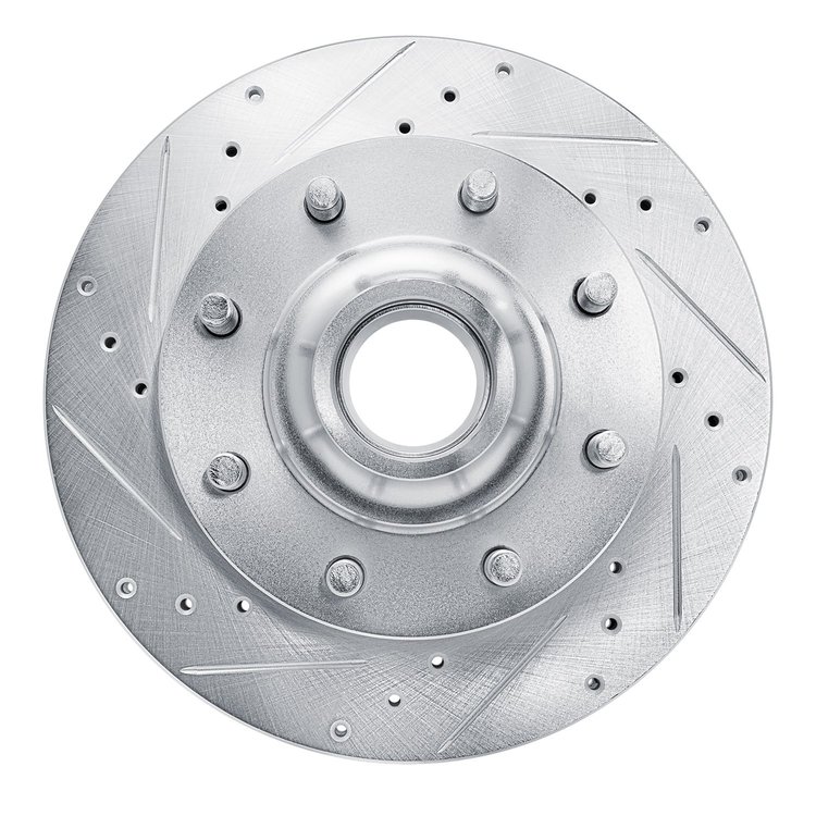 631-48026L Drilled/Slotted Brake Rotor [Silver], 1993-2006 Multiple Makes/Models, Position: Front Left,Fr Left