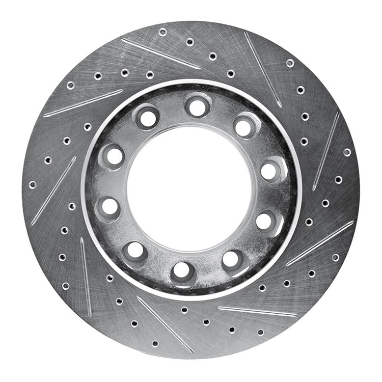 631-48028L Drilled/Slotted Brake Rotor [Silver], 1994-2006 Multiple Makes/Models, Position: Rear Left,Rr Left