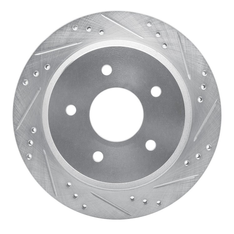 631-48035R Drilled/Slotted Brake Rotor [Silver], 1998-2005 GM, Position: Rear Right