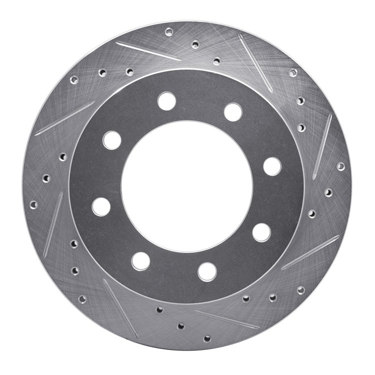 631-48040R Drilled/Slotted Brake Rotor [Silver], 1999-2020 GM, Position: Rear Right