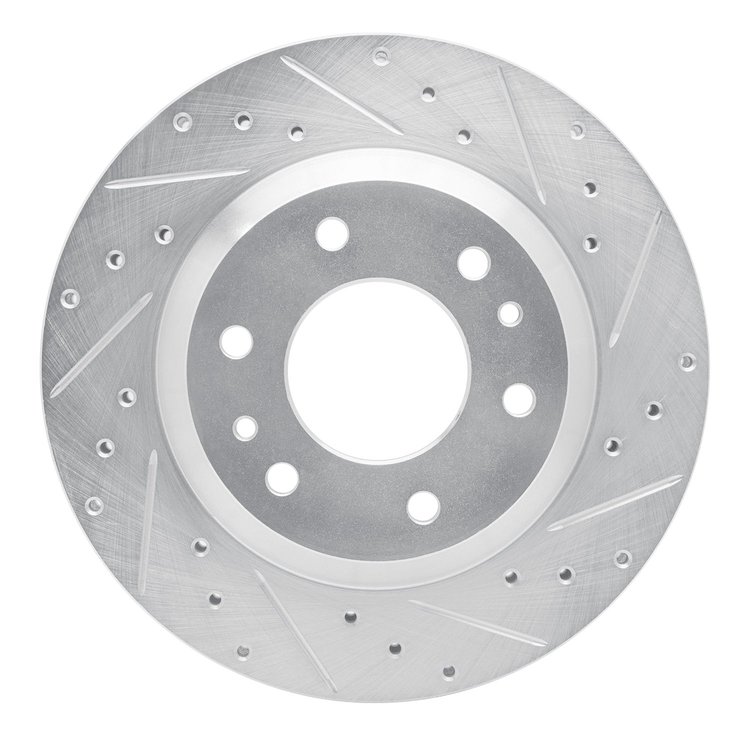 631-48044R Drilled/Slotted Brake Rotor [Silver], 2002-2005 GM, Position: Front Right