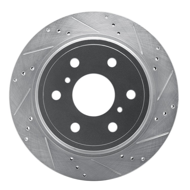 631-48053R Drilled/Slotted Brake Rotor [Silver], 2007-2020 GM, Position: Rear Right