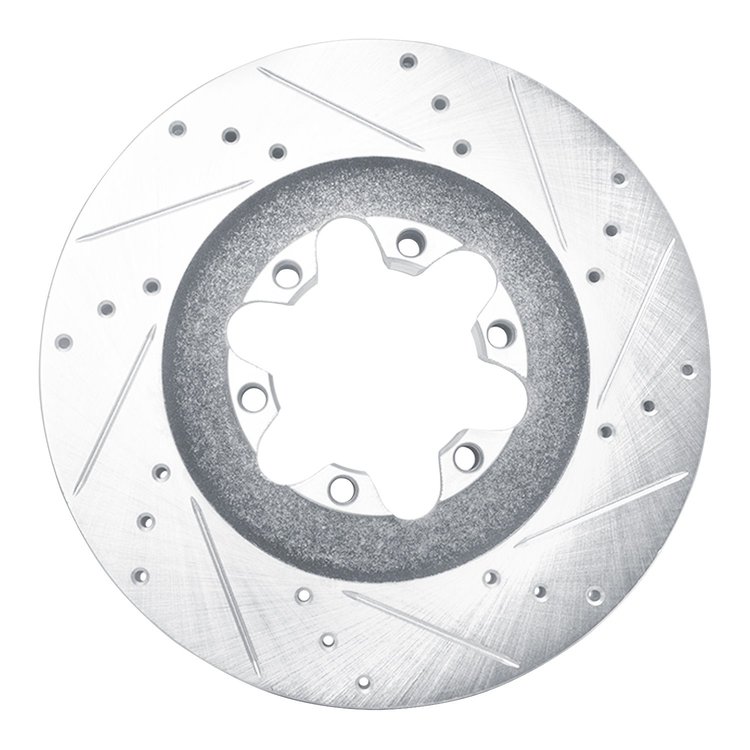 631-48057R Drilled/Slotted Brake Rotor [Silver], 2009-2012 GM, Position: Front Right