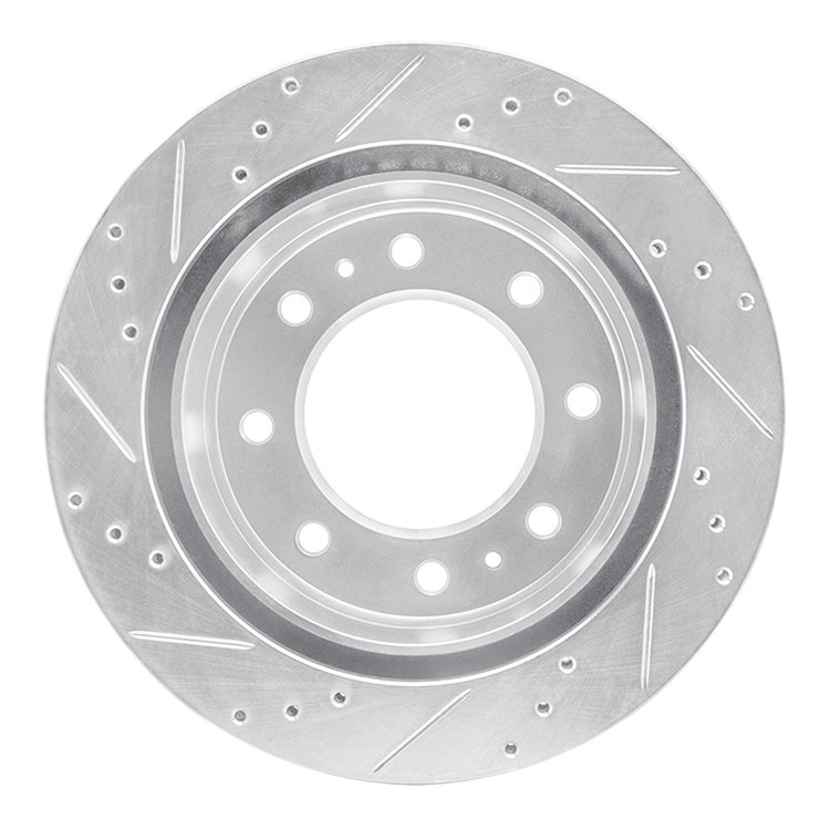 631-48061R Drilled/Slotted Brake Rotor [Silver], Fits Select GM, Position: Rear Right