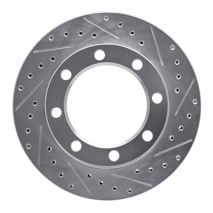631-48064R Drilled/Slotted Brake Rotor [Silver], 1971-1991 Multiple Makes/Models, Position: Front Right