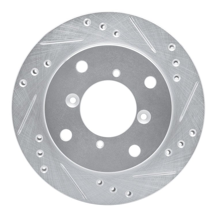 631-50002R Drilled/Slotted Brake Rotor [Silver], 1989-2001 GM, Position: Front Right