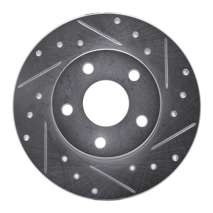 631-52003R Drilled/Slotted Brake Rotor [Silver], 1984-1987 GM, Position: Rear Right