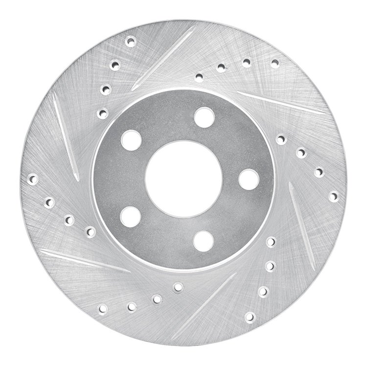 631-52007L Drilled/Slotted Brake Rotor [Silver], 1990-2005 GM, Position: Front Left