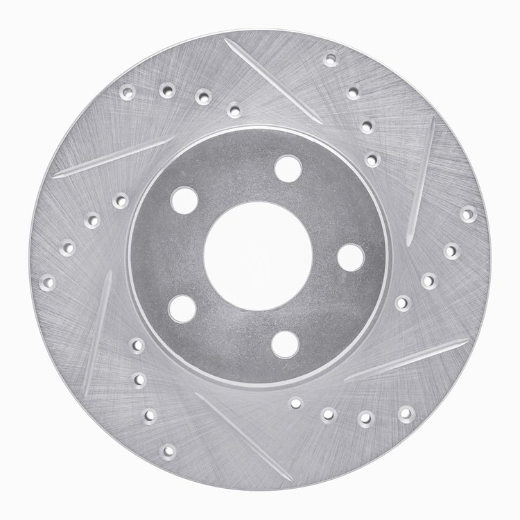 631-52007R Drilled/Slotted Brake Rotor [Silver], 1990-2005 GM, Position: Front Right