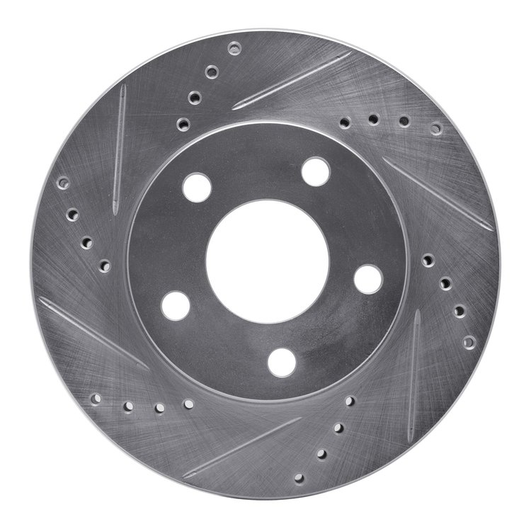 631-52011L Drilled/Slotted Brake Rotor [Silver], 1997-2005 GM, Position: Front Left