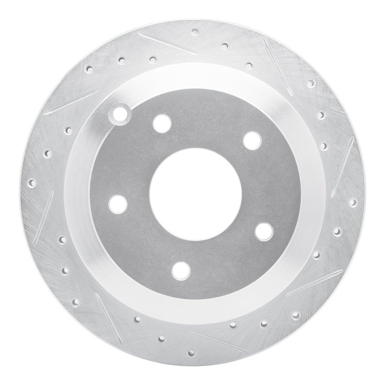 631-52017R Drilled/Slotted Brake Rotor [Silver], 2005-2006 GM, Position: Rear Right
