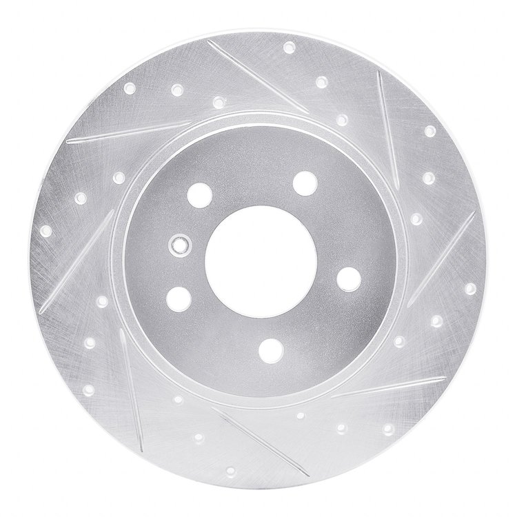 631-52025R Drilled/Slotted Brake Rotor [Silver], 2005-2005 GM, Position: Rear Right