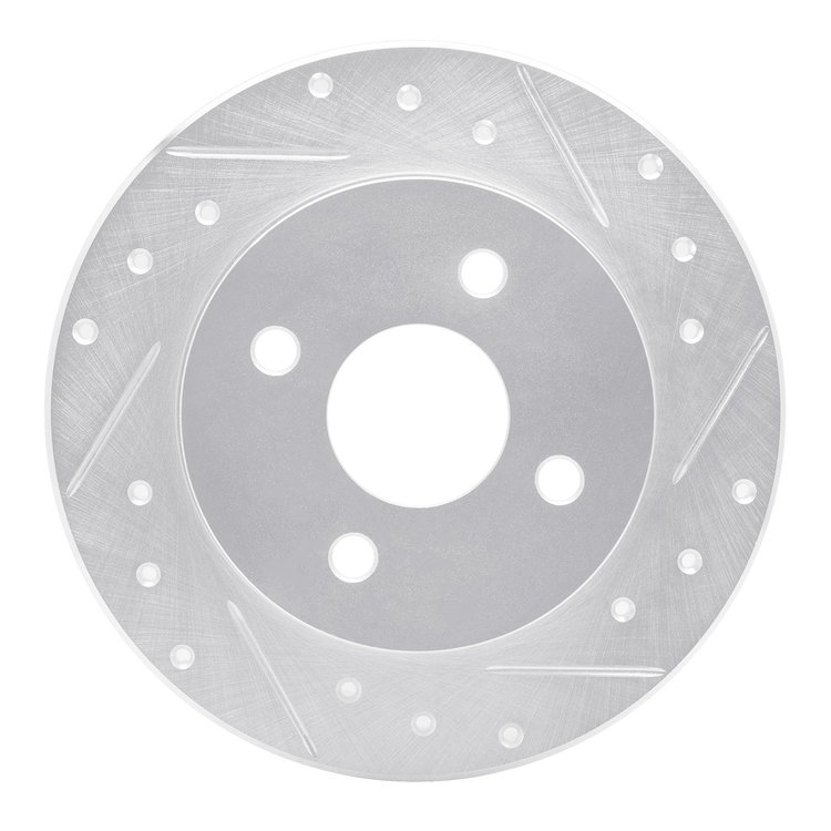 631-53000R Drilled/Slotted Brake Rotor [Silver], 1991-1998 GM, Position: Rear Right