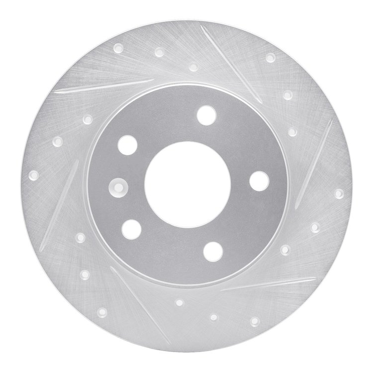 631-53007R Drilled/Slotted Brake Rotor [Silver], 2002-2008 GM, Position: Rear Right