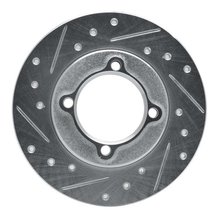 631-54000L Drilled/Slotted Brake Rotor [Silver], 1988-1993 Ford/Lincoln/Mercury/Mazda, Position: Front Left