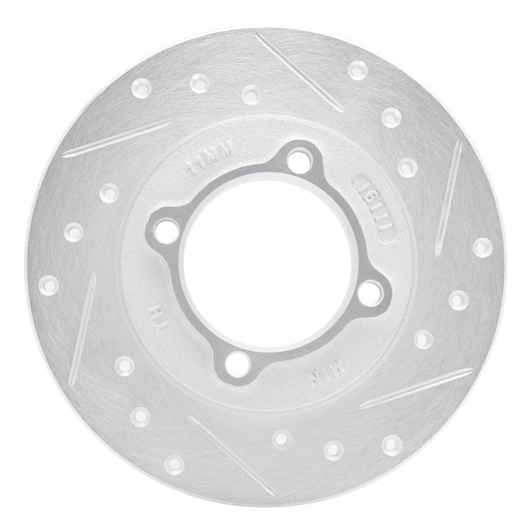 631-54000R Drilled/Slotted Brake Rotor [Silver], 1988-1993 Ford/Lincoln/Mercury/Mazda, Position: Front Right