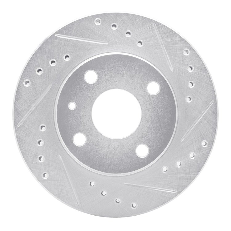 631-54001L Drilled/Slotted Brake Rotor [Silver], 1990-2001 Ford/Lincoln/Mercury/Mazda, Position: Front Left
