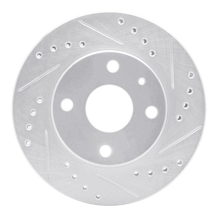 631-54001R Drilled/Slotted Brake Rotor [Silver], 1990-2001 Ford/Lincoln/Mercury/Mazda, Position: Front Right