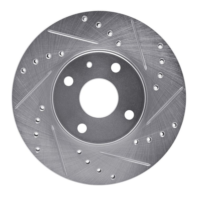 631-54002R Drilled/Slotted Brake Rotor [Silver], 1990-2003 Ford/Lincoln/Mercury/Mazda, Position: Front Right