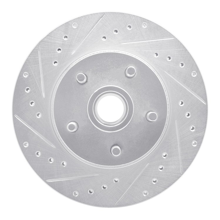 631-54006L Drilled/Slotted Brake Rotor [Silver], 1968-1970 Ford/Lincoln/Mercury/Mazda, Position: Front Left