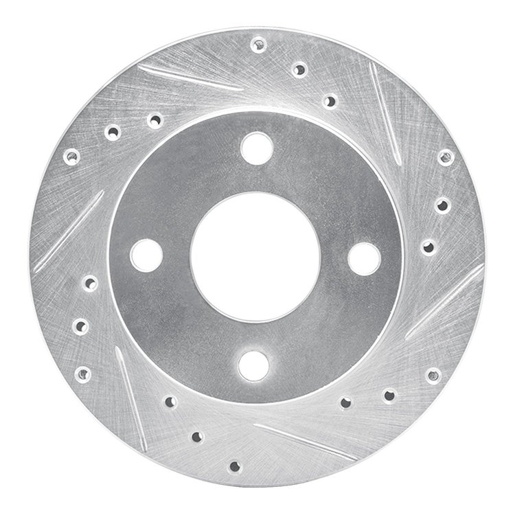 631-54007R Drilled/Slotted Brake Rotor [Silver], 1981-1994 Ford/Lincoln/Mercury/Mazda, Position: Front Right
