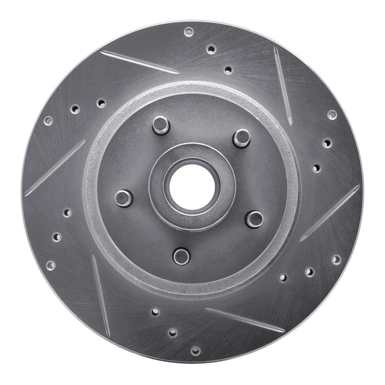 631-54009R Drilled/Slotted Brake Rotor [Silver], 1970-1972 Ford/Lincoln/Mercury/Mazda, Position: Front Right