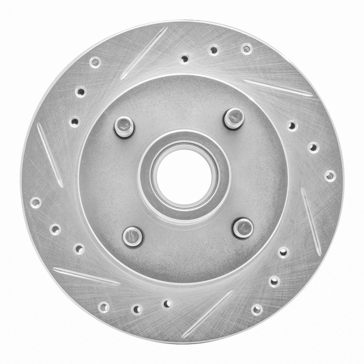 631-54012L Drilled/Slotted Brake Rotor [Silver], 1974-1980 Ford/Lincoln/Mercury/Mazda, Position: Front Left