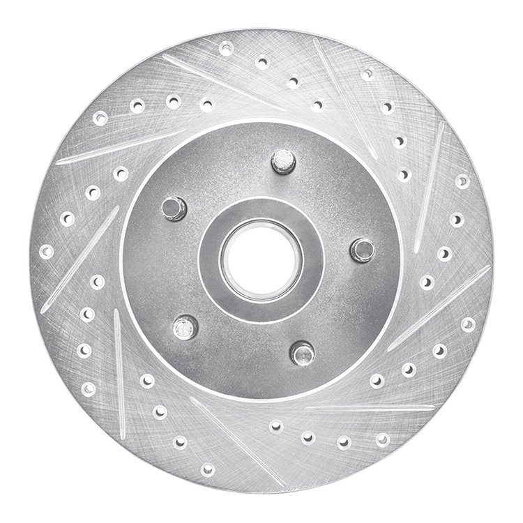 631-54014R Drilled/Slotted Brake Rotor [Silver], 1974-1980 Ford/Lincoln/Mercury/Mazda, Position: Front Right