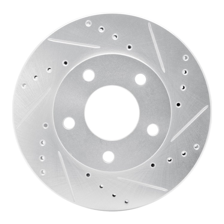 631-54016D Drilled/Slotted Brake Rotor [Silver], 1975-1980 Ford/Lincoln/Mercury/Mazda, Position: Rear Right