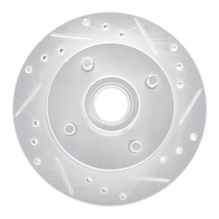 631-54018R Drilled/Slotted Brake Rotor [Silver], 1979-1981 Ford/Lincoln/Mercury/Mazda, Position: Front Right