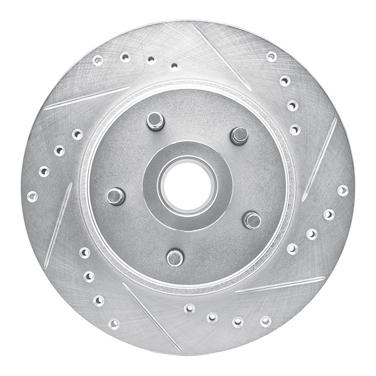 631-54019R Drilled/Slotted Brake Rotor [Silver], 1982-1987 Ford/Lincoln/Mercury/Mazda, Position: Front Right