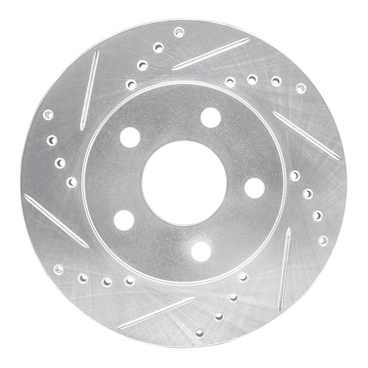 631-54022L Drilled/Slotted Brake Rotor [Silver], 1986-1992 Ford/Lincoln/Mercury/Mazda, Position: Front Left