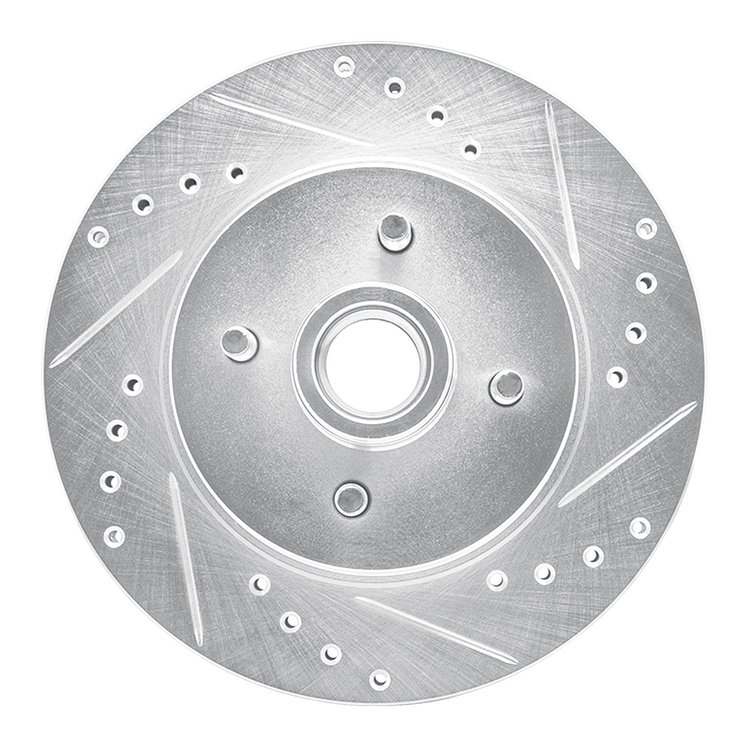 631-54026R Drilled/Slotted Brake Rotor [Silver], 1987-1993 Ford/Lincoln/Mercury/Mazda, Position: Front Right