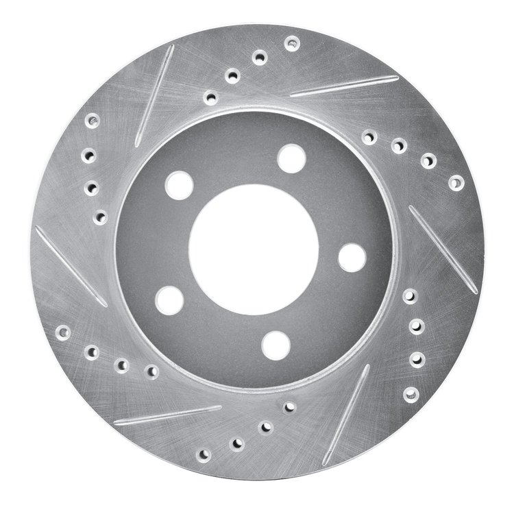 631-54029L Drilled/Slotted Brake Rotor [Silver], 1970-1993 Ford/Lincoln/Mercury/Mazda, Position: Front Left