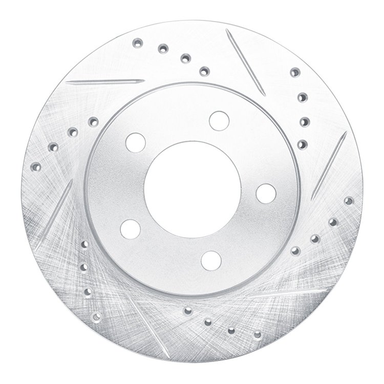 631-54029R Drilled/Slotted Brake Rotor [Silver], 1970-1993 Ford/Lincoln/Mercury/Mazda, Position: Front Right