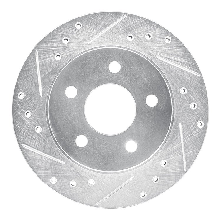 631-54031L Drilled/Slotted Brake Rotor [Silver], 1993-1998 Ford/Lincoln/Mercury/Mazda, Position: Rear Left