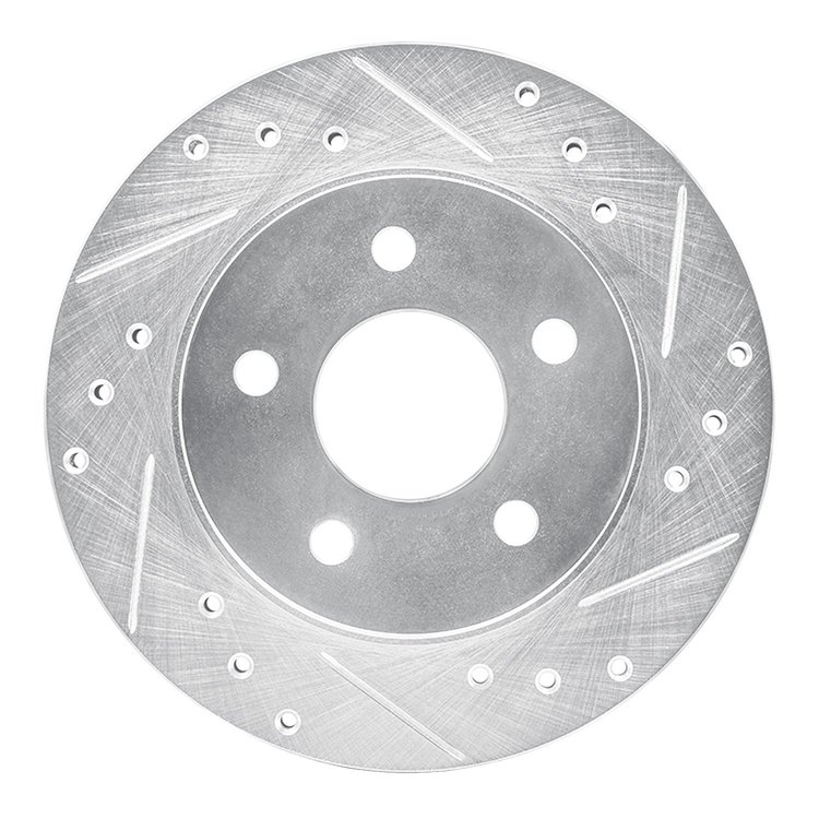 631-54031R Drilled/Slotted Brake Rotor [Silver], 1993-1998 Ford/Lincoln/Mercury/Mazda, Position: Rear Right