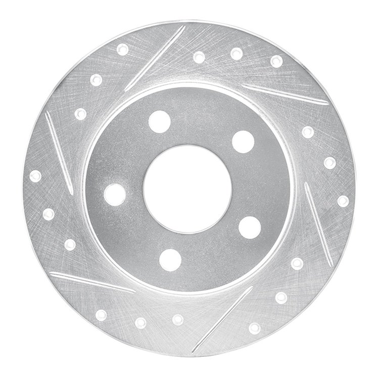 631-54032L Drilled/Slotted Brake Rotor [Silver], 1993-2005 Ford/Lincoln/Mercury/Mazda, Position: Rear Left