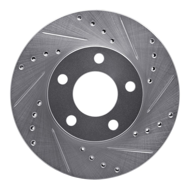 631-54033R Drilled/Slotted Brake Rotor [Silver], 1994-2004 Ford/Lincoln/Mercury/Mazda, Position: Front Right