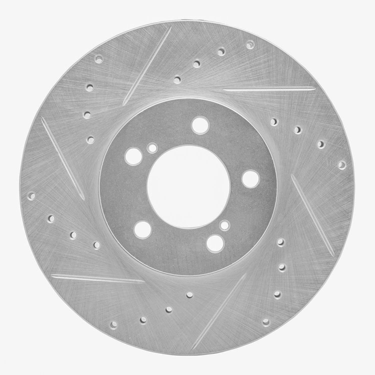 631-54038L Drilled/Slotted Brake Rotor [Silver], 1993-2007 Ford/Lincoln/Mercury/Mazda, Position: Front Left