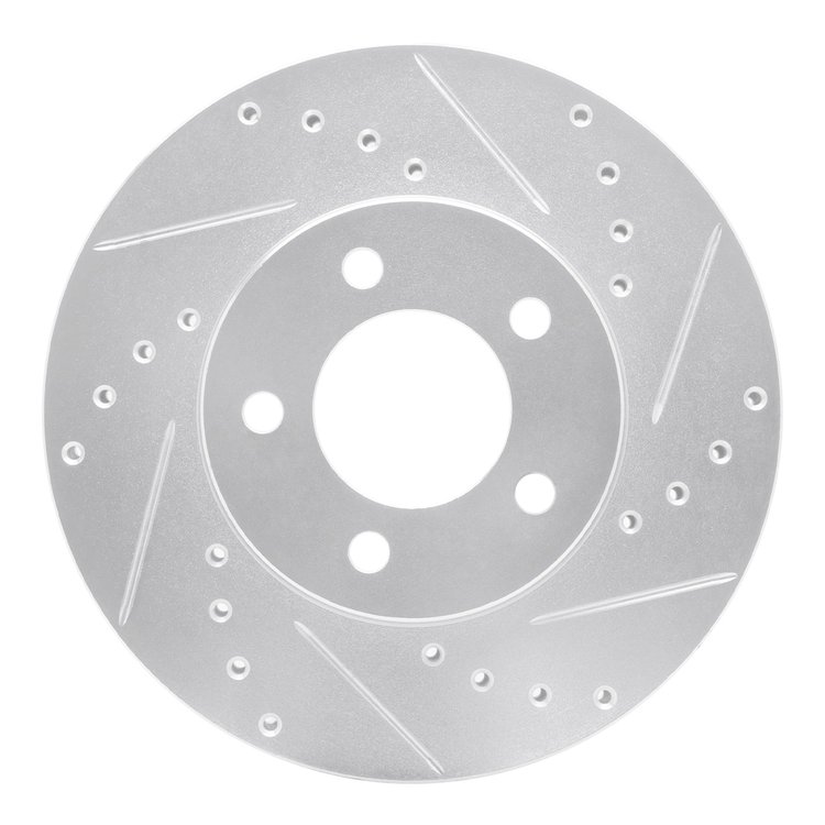 631-54039R Drilled/Slotted Brake Rotor [Silver], 1991-2000 Ford/Lincoln/Mercury/Mazda, Position: Front Right