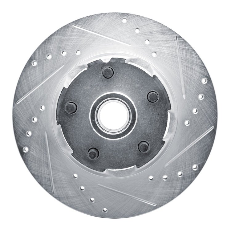 631-54040R Drilled/Slotted Brake Rotor [Silver], 1965-1967 Ford/Lincoln/Mercury/Mazda, Position: Front Right