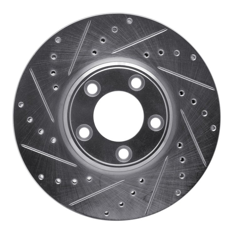 631-54044L Drilled/Slotted Brake Rotor [Silver], 2000-2006 Multiple Makes/Models, Position: Front Left