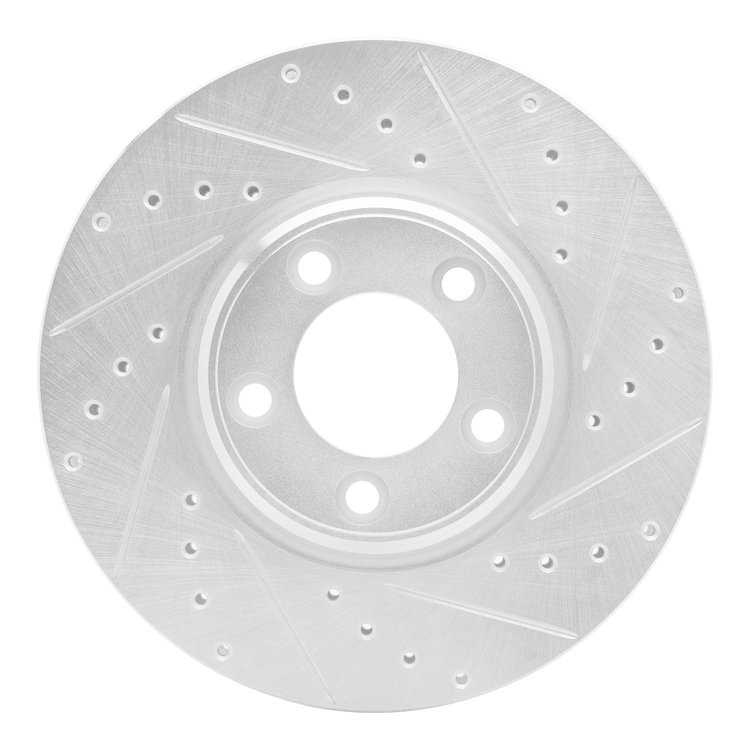 631-54044R Drilled/Slotted Brake Rotor [Silver], 2000-2006 Multiple Makes/Models, Position: Front Right
