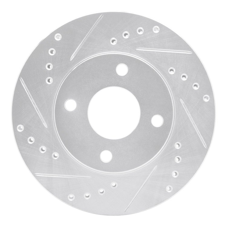 631-54045L Drilled/Slotted Brake Rotor [Silver], 2000-2015 Ford/Lincoln/Mercury/Mazda, Position: Front Left