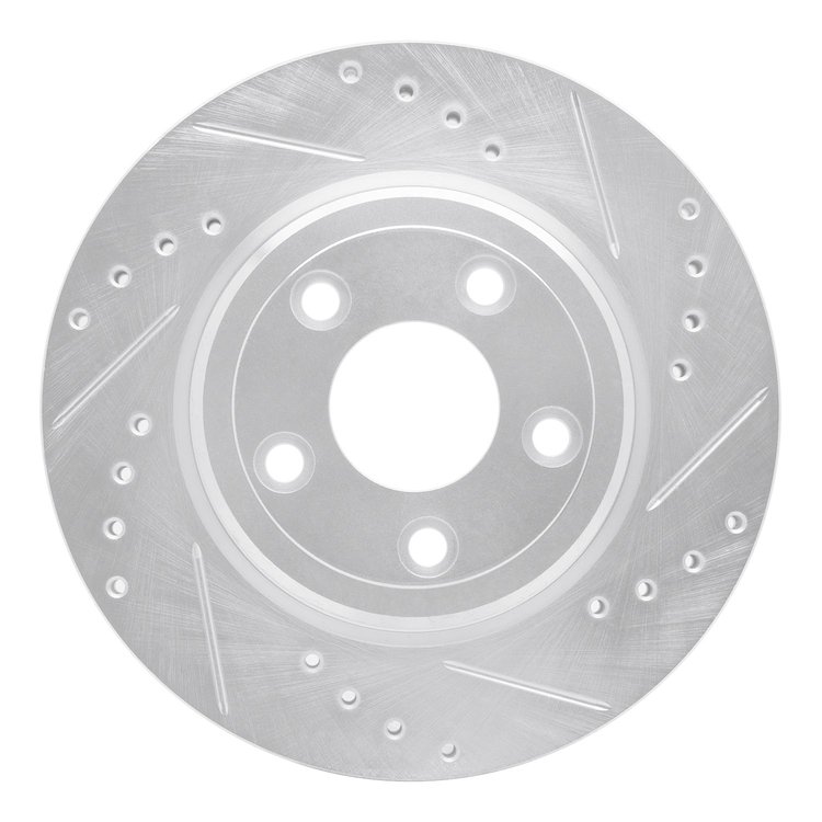 631-54046R Drilled/Slotted Brake Rotor [Silver], 2000-2006 Multiple Makes/Models, Position: Rear Right