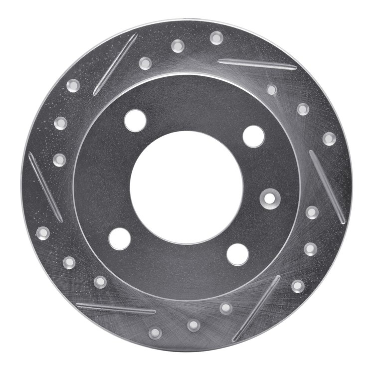 631-54048L Drilled/Slotted Brake Rotor [Silver], 1978-1980 Ford/Lincoln/Mercury/Mazda, Position: Front Left