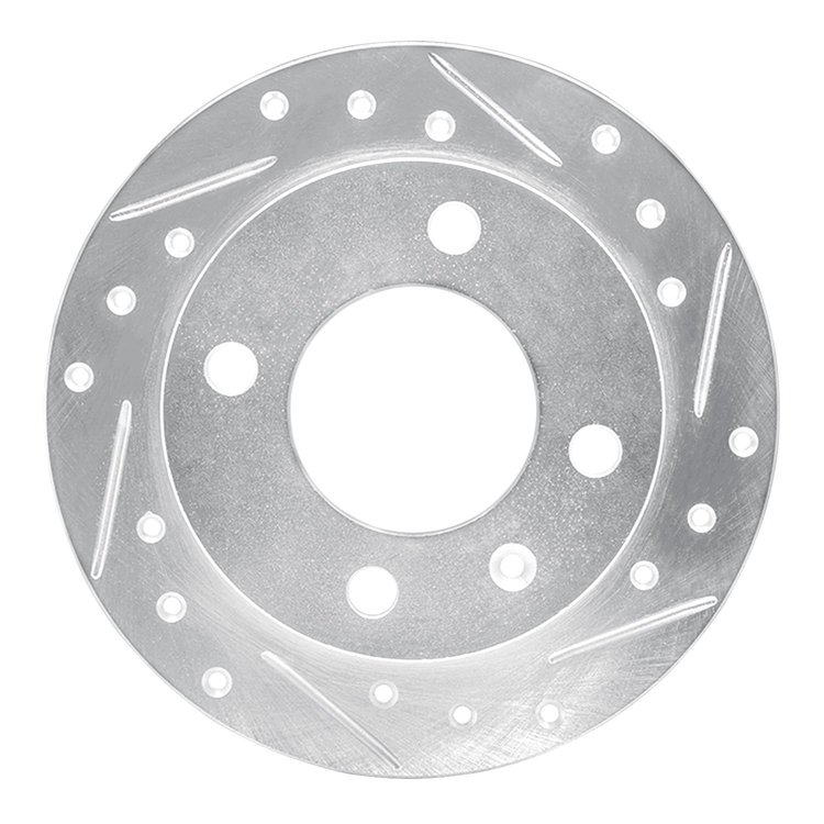631-54048R Drilled/Slotted Brake Rotor [Silver], 1978-1980 Ford/Lincoln/Mercury/Mazda, Position: Front Right