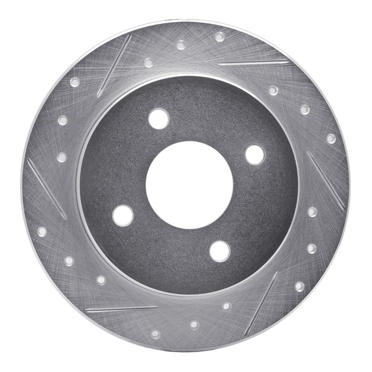 631-54049L Drilled/Slotted Brake Rotor [Silver], 2001-2019 Ford/Lincoln/Mercury/Mazda, Position: Rear Left